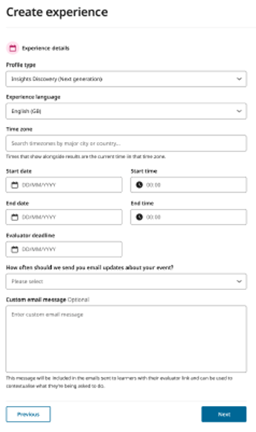 Create experience