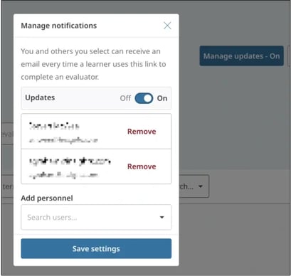 Manage notifications
